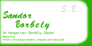 sandor borbely business card