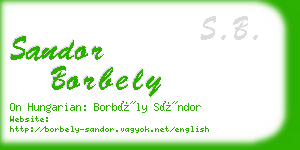 sandor borbely business card